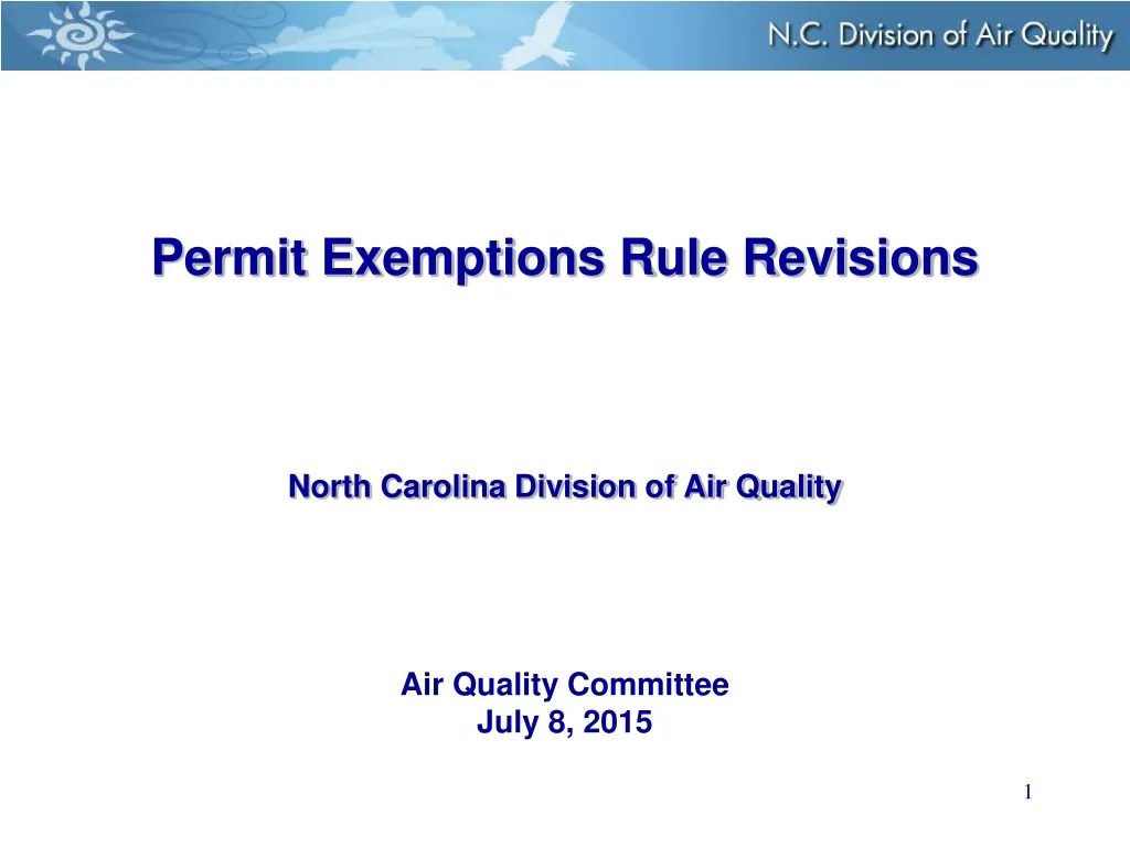 permit exemptions rule revisions north carolina division of air quality