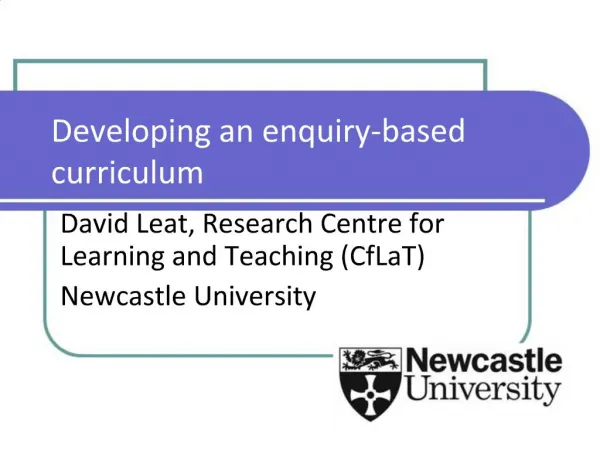 Developing an enquiry-based curriculum