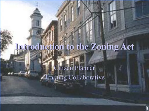 Introduction to the Zoning Act