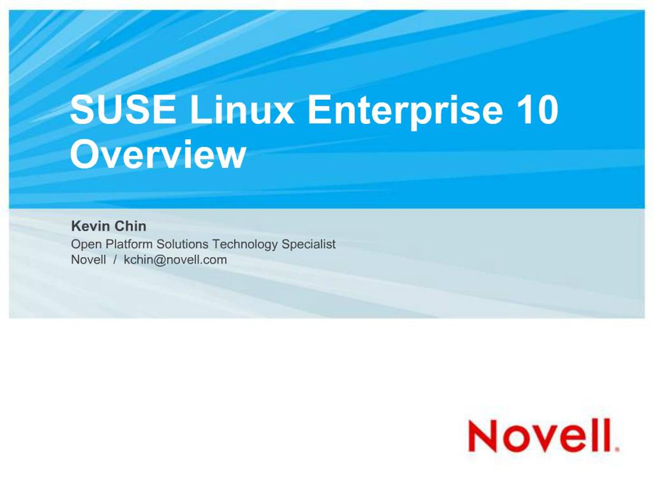PPT - SUSE Linux Enterprise 10 Overview PowerPoint Presentation, free ...