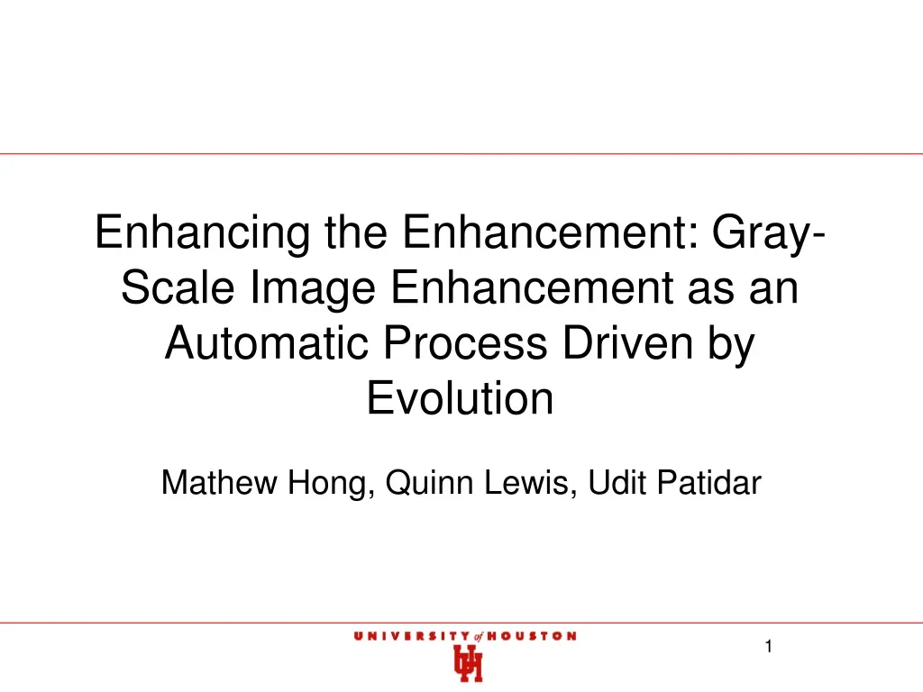 enhancing the enhancement gray scale image enhancement as an automatic process driven by evolution