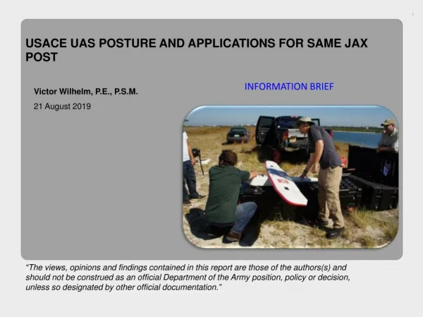 USACE UAS posture and applications for same JAX POST