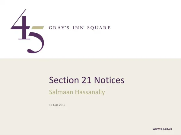 Section 21 Notices