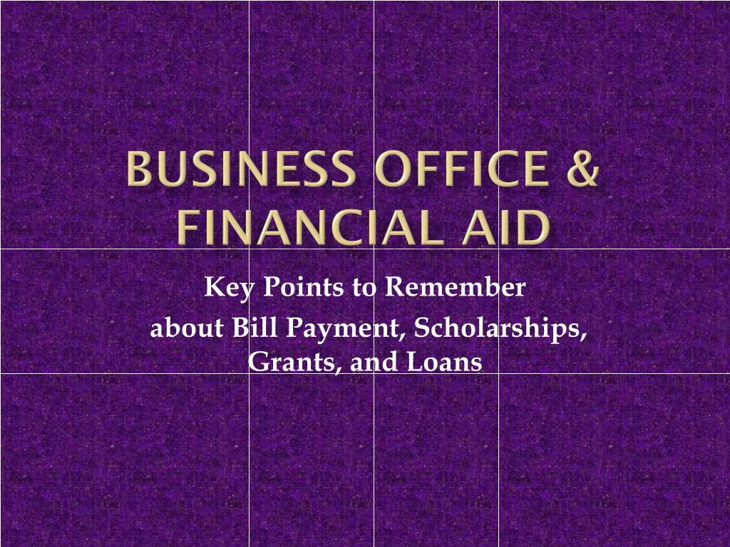 business office financial aid