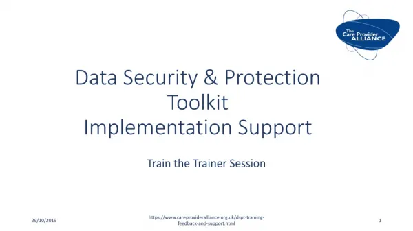 Data Security &amp; Protection Toolkit Implementation Support