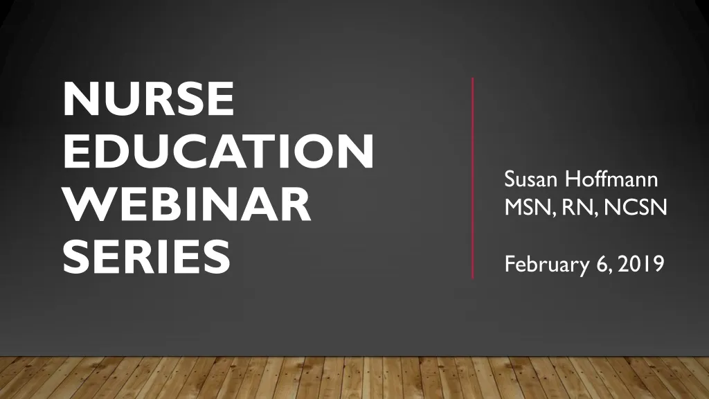 nurse education webinar series