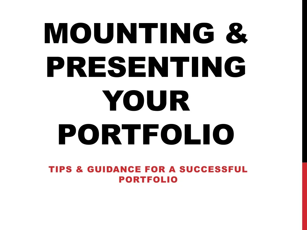 mounting presenting your portfolio