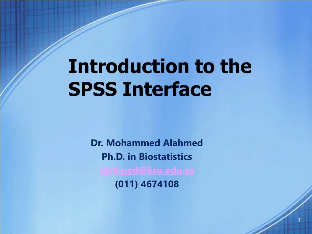 introduction to the spss interface