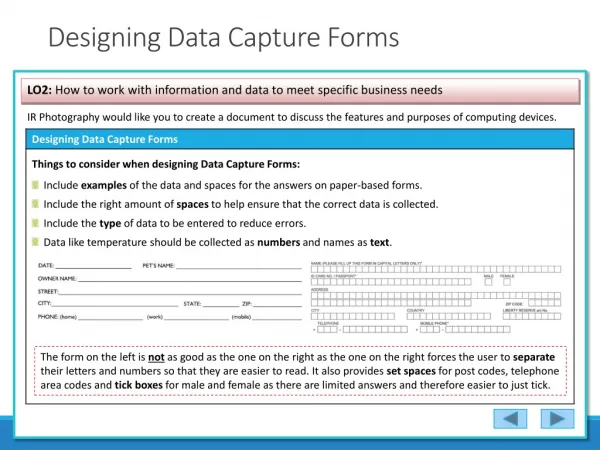 Designing Data Capture Forms