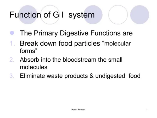 Function of G I system