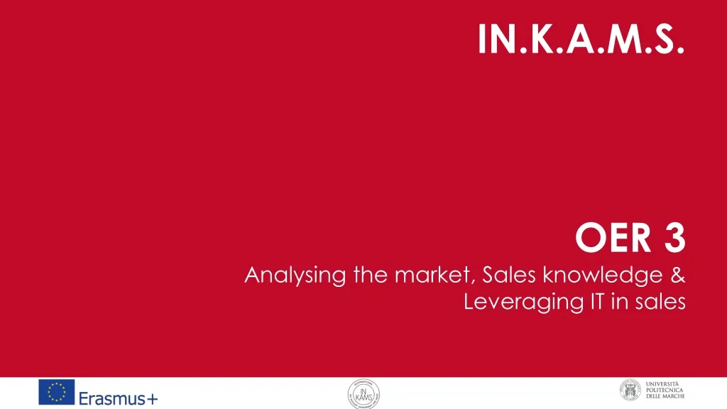 in k a m s oer 3 analysing the market sales knowledge leveraging it in sales