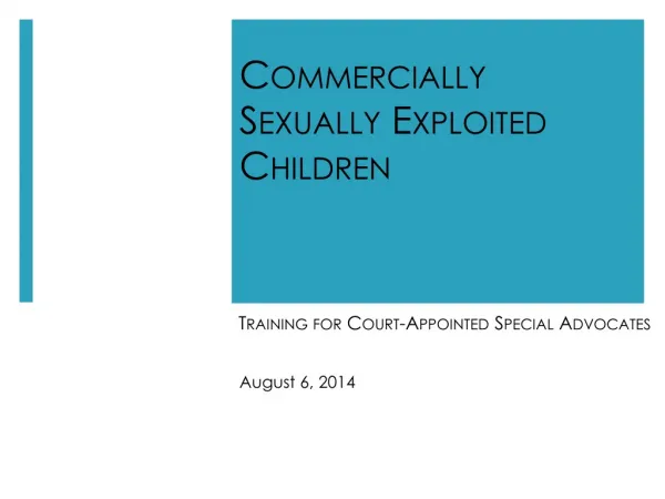 Commercially Sexually Exploited Children