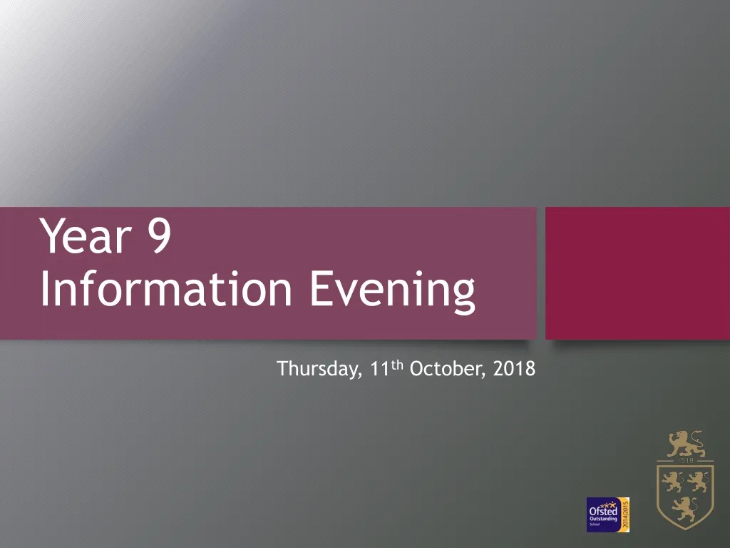 year 9 information evening