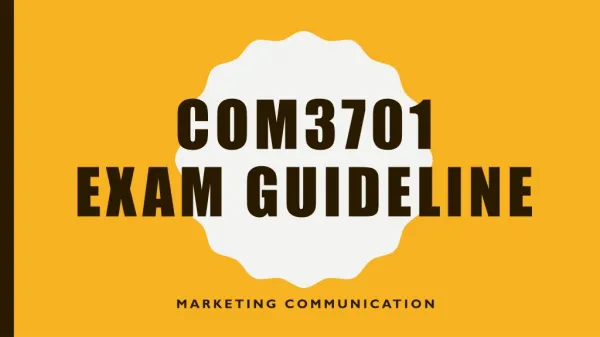 Com3701 exam guideline