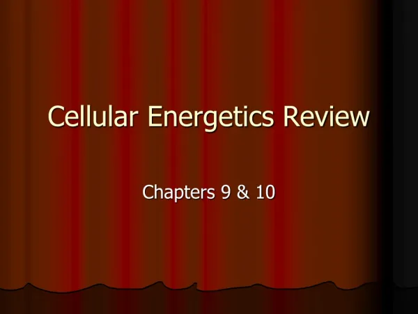 Cellular Energetics Review