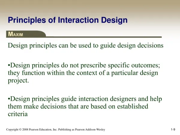 Principles of Interaction Design