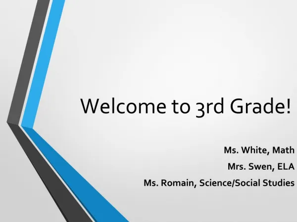 Welcome to 3rd Grade!
