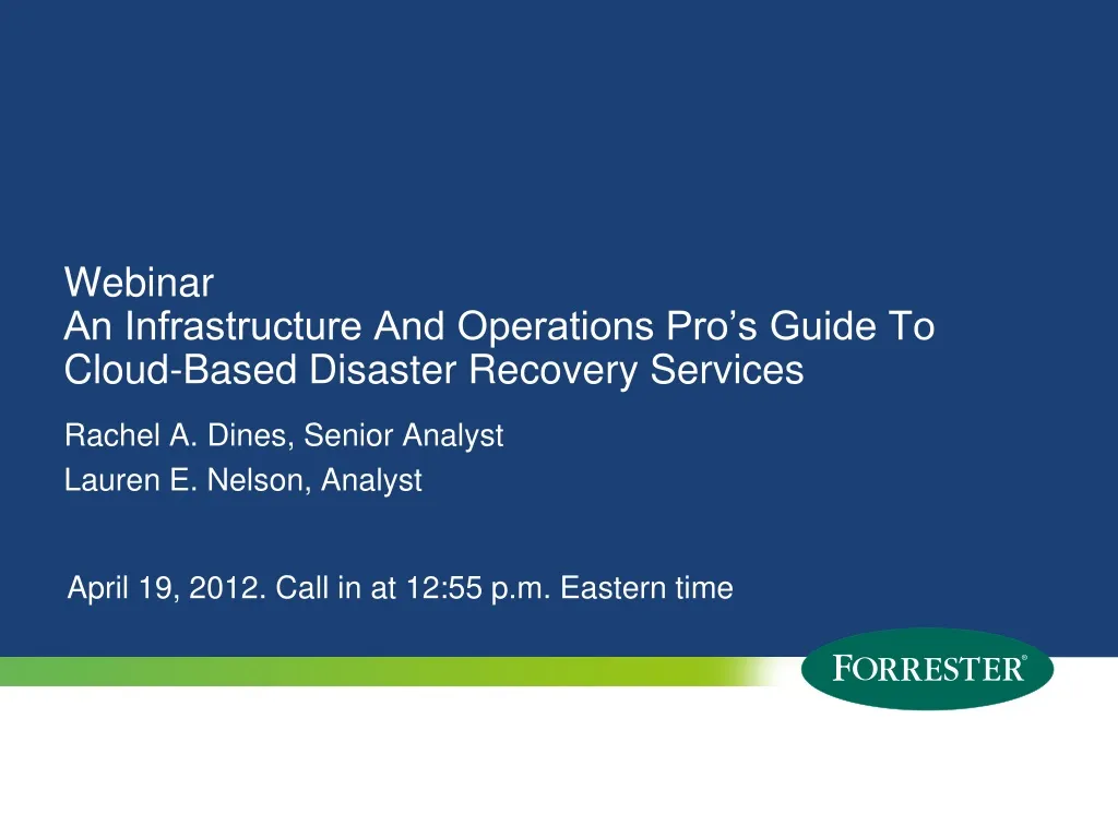 webinar an infrastructure and operations pro s guide to cloud based disaster recovery services