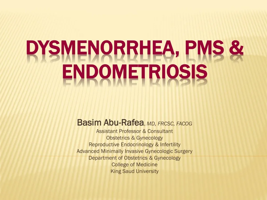 dysmenorrhea pms endometriosis
