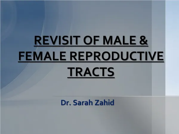 REVISIT OF MALE &amp; FEMALE REPRODUCTIVE TRACTS
