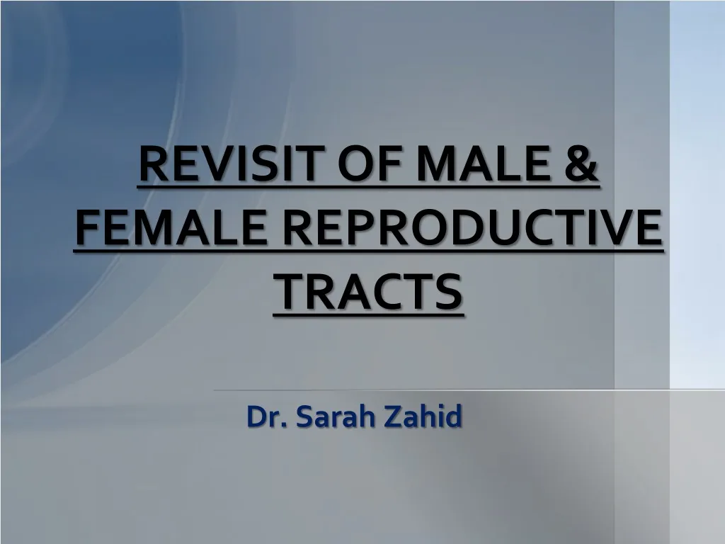 revisit of male female reproductive tracts