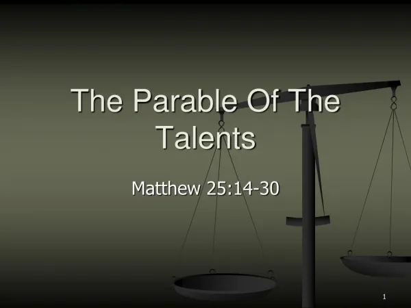 The Parable Of The Talents