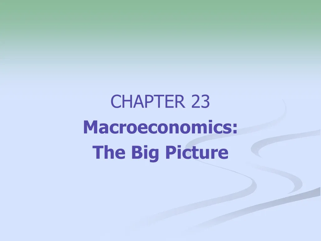 chapter 23 macroeconomics the big picture