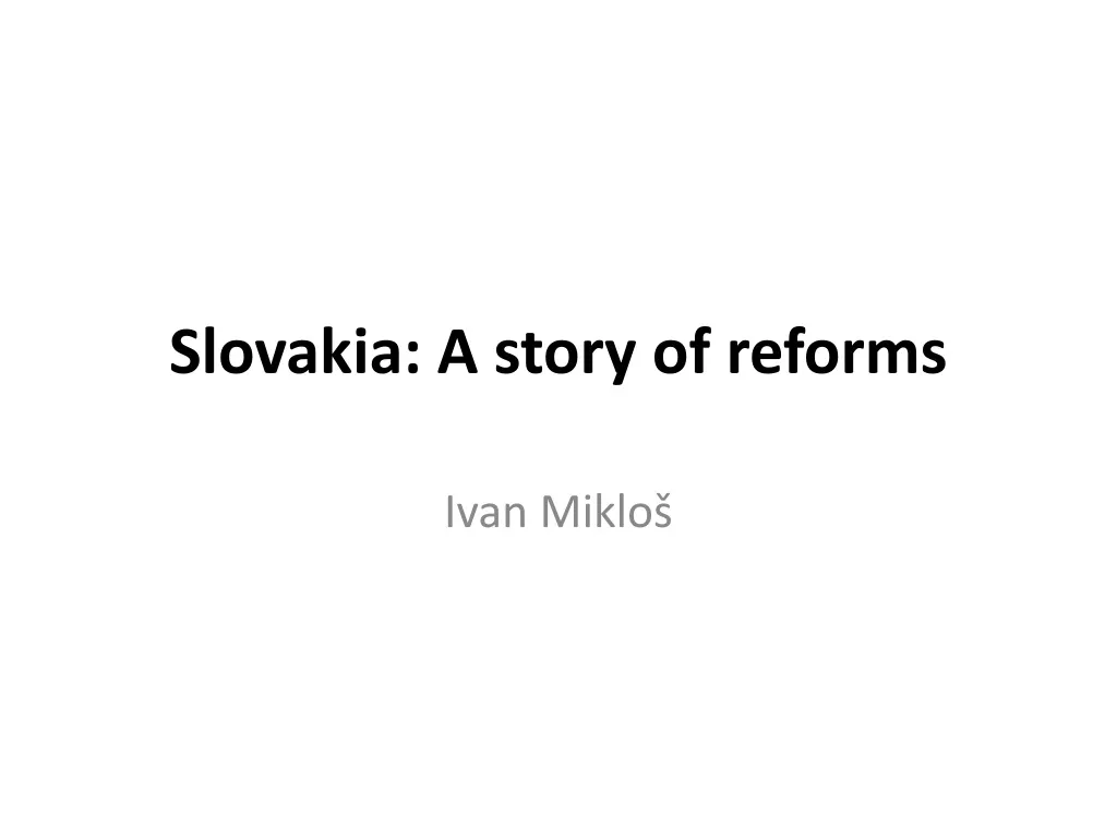 slovakia a story of reforms