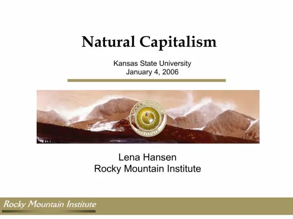 Lena Hansen Rocky Mountain Institute