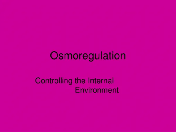 Osmoregulation