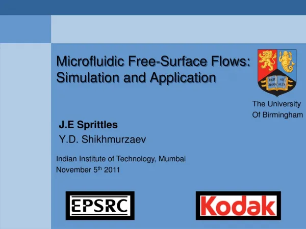 Microfluidic Free-Surface Flows: Simulation and Application