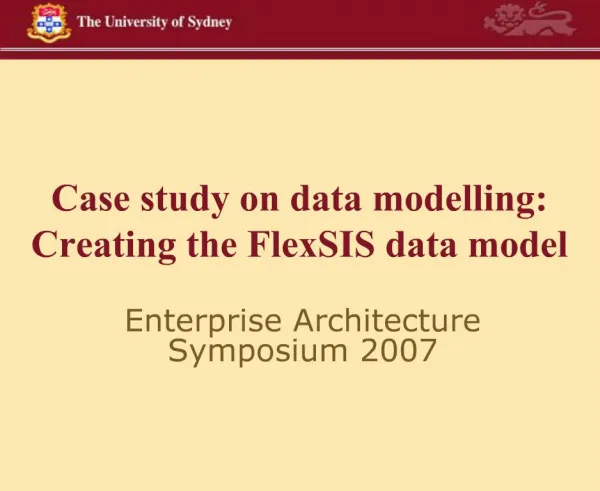 Case study on data modelling: Creating the FlexSIS data model
