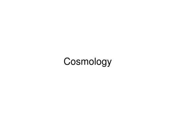 Cosmology