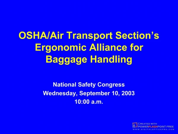 OSHA/Air Transport Section