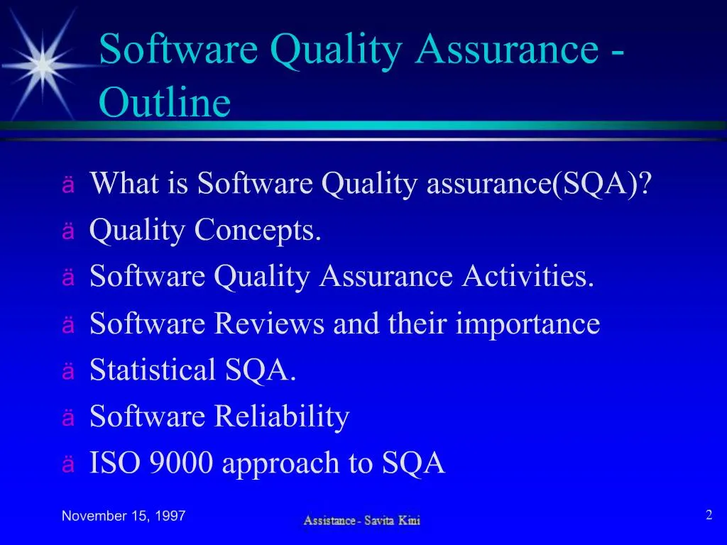 PPT - Software Quality Assurance - Outline PowerPoint Presentation ...