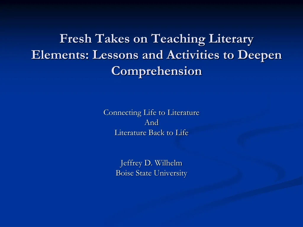 fresh takes on teaching literary elements lessons and activities to deepen comprehension