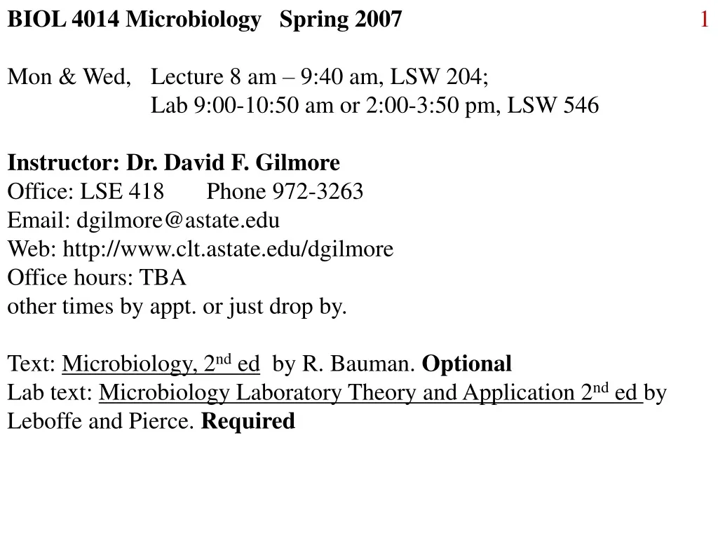 biol 4014 microbiology spring 2007