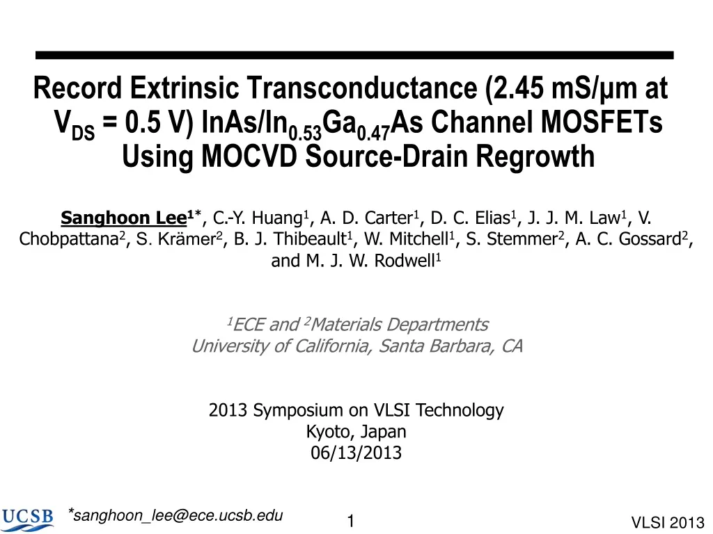record extrinsic transconductance