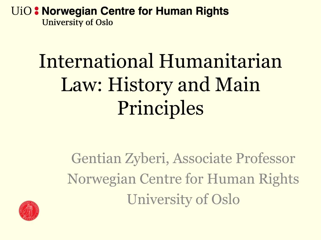 international humanitarian law history and main principles
