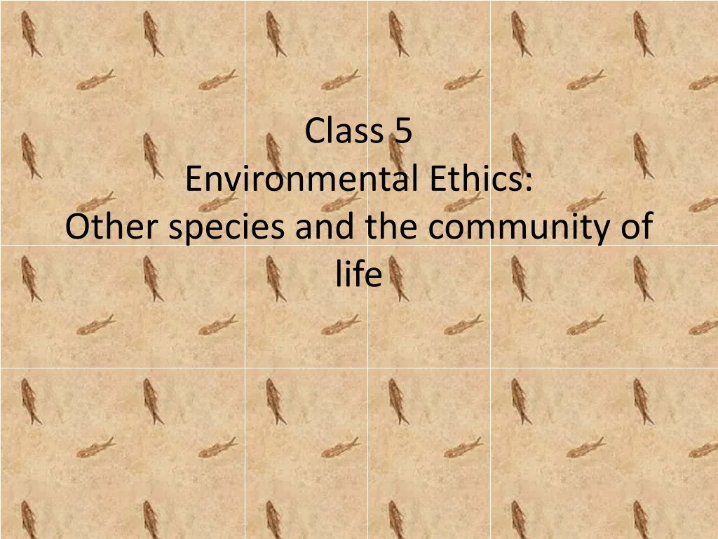 class 5 environmental ethics other species and the community of life