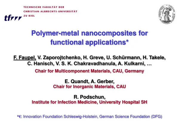 Polymer-metal nanocomposites for functional applications*