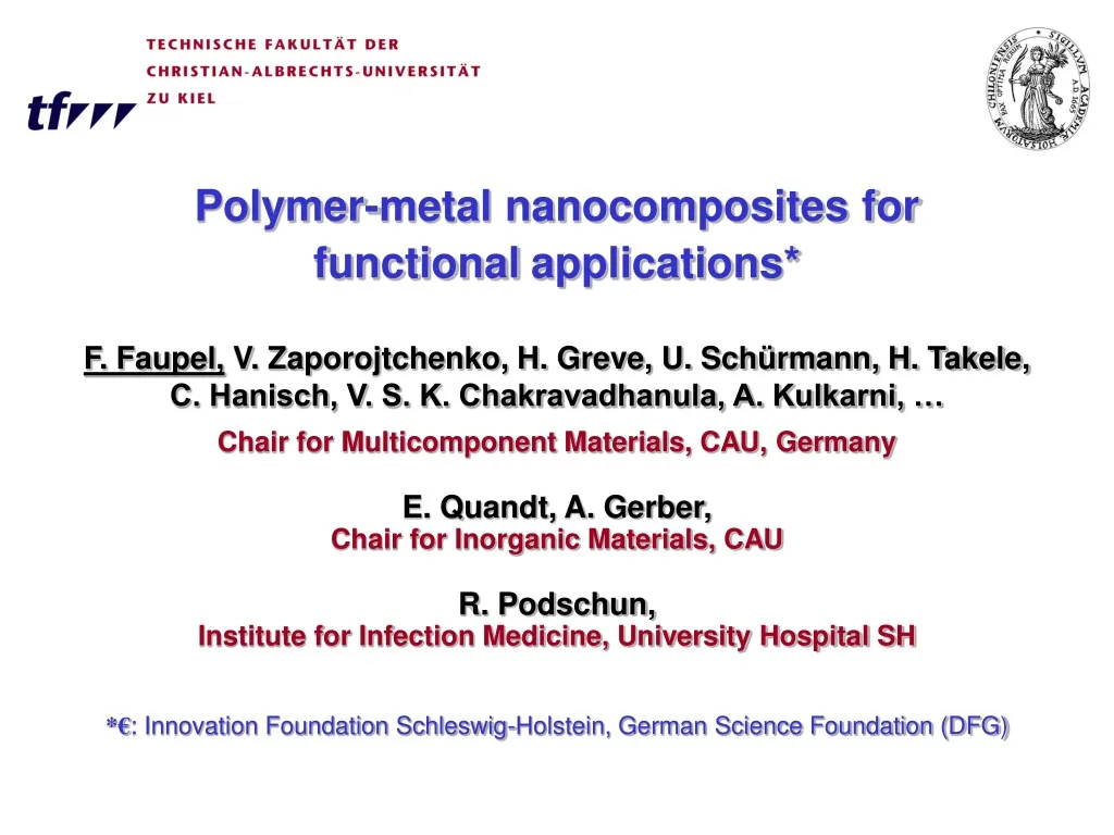 polymer metal nanocomposites for functional