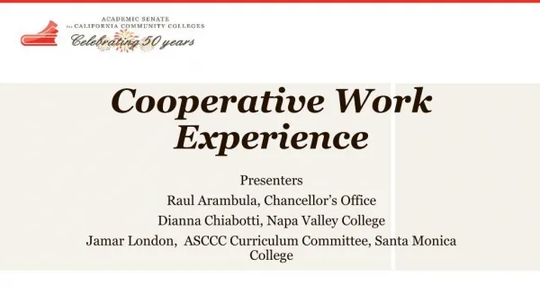 Cooperative Work E xperience