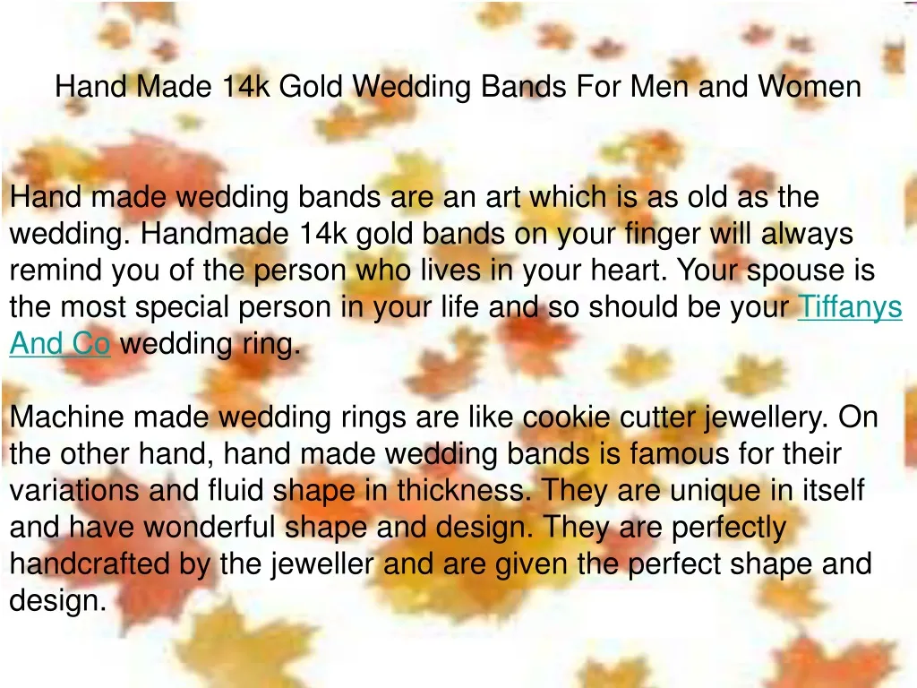 hand made 14k gold wedding bands