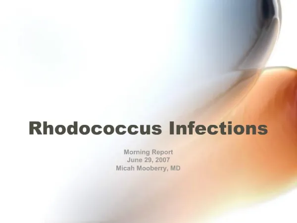 Rhodococcus Infections