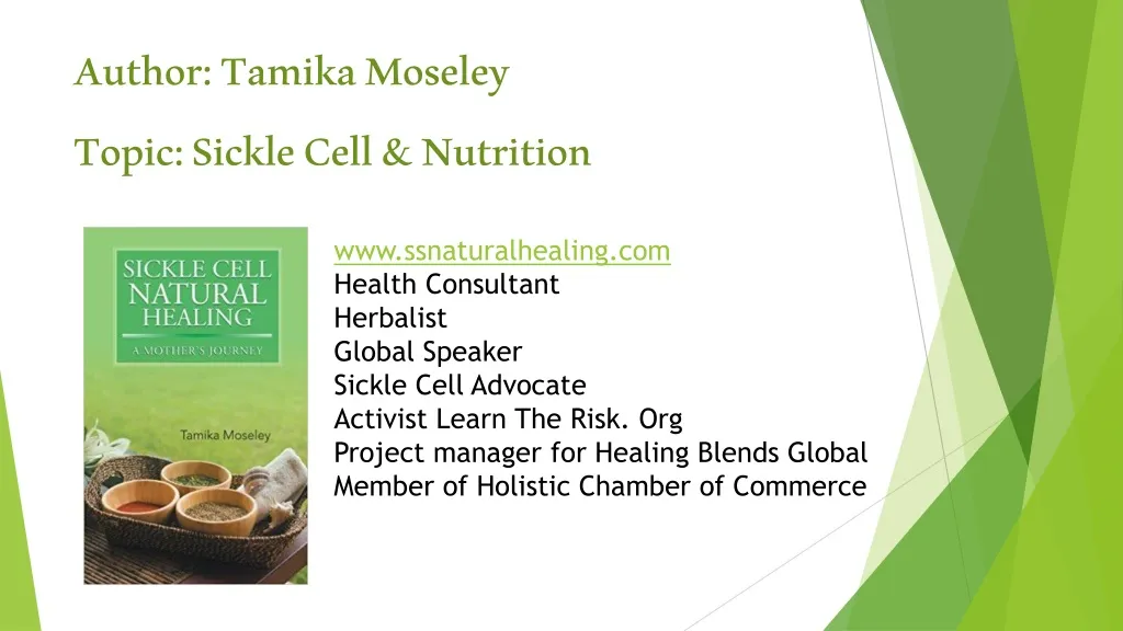 author tamika moseley topic sickle cell nutrition