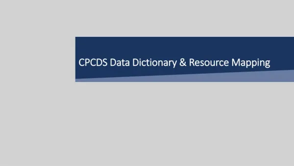 CPCDS Data Dictionary &amp; Resource Mapping