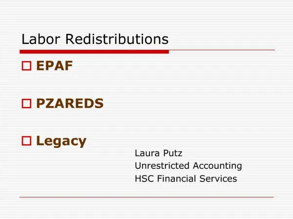 Labor Redistributions