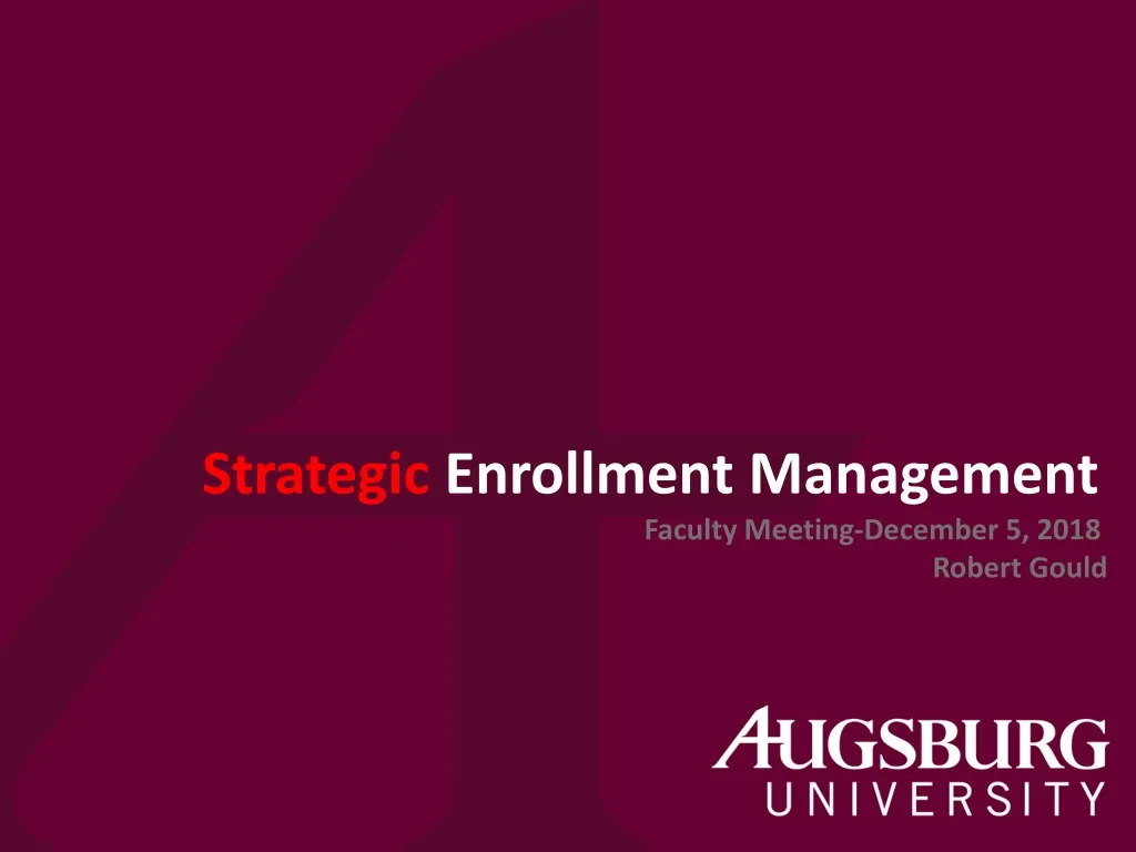 strategic enrollment management faculty meeting