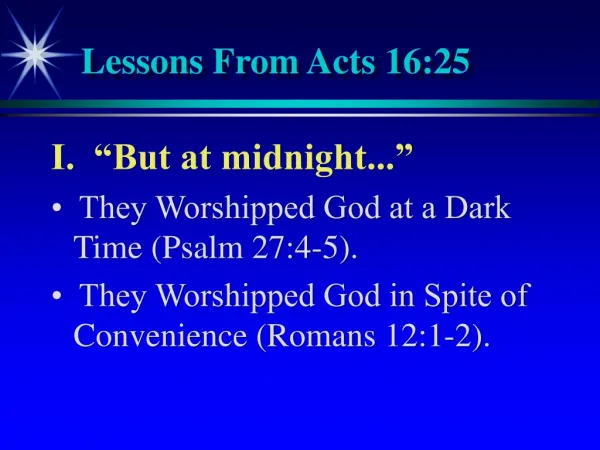 Lessons From Acts 16:25